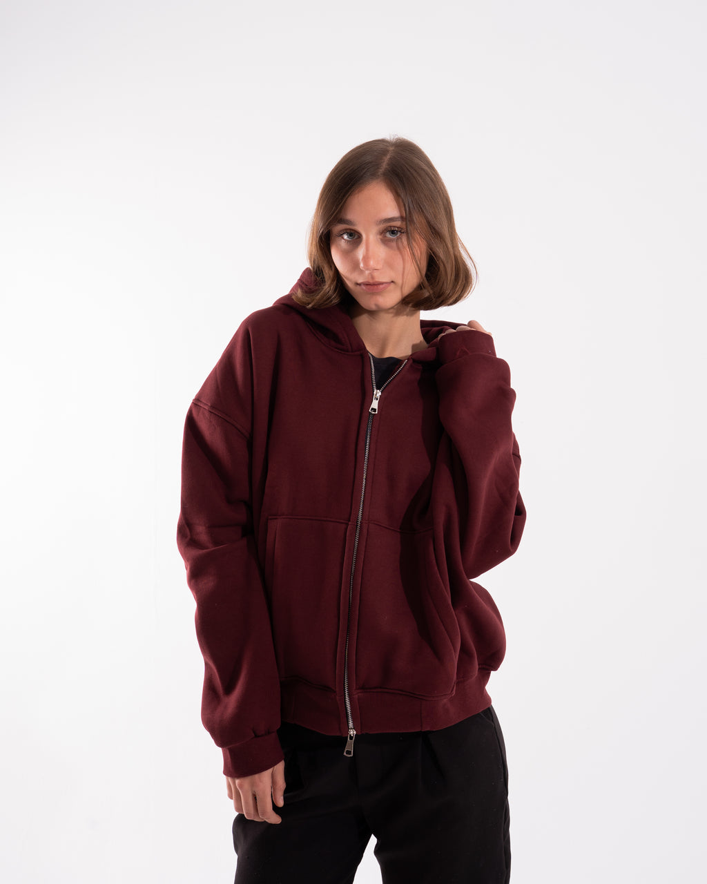BURGUNDY ZIPUP