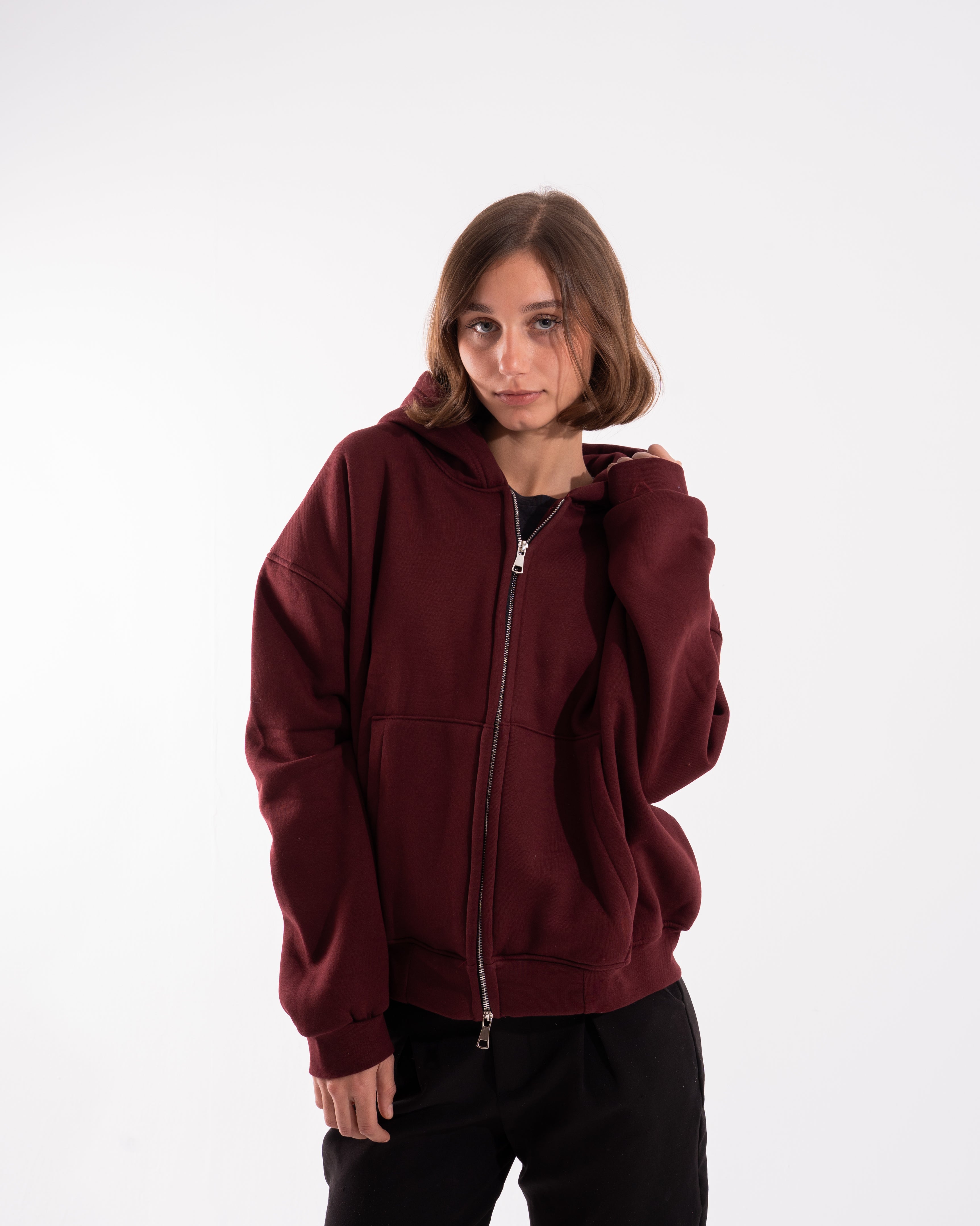 BURGUNDY ZIPUP