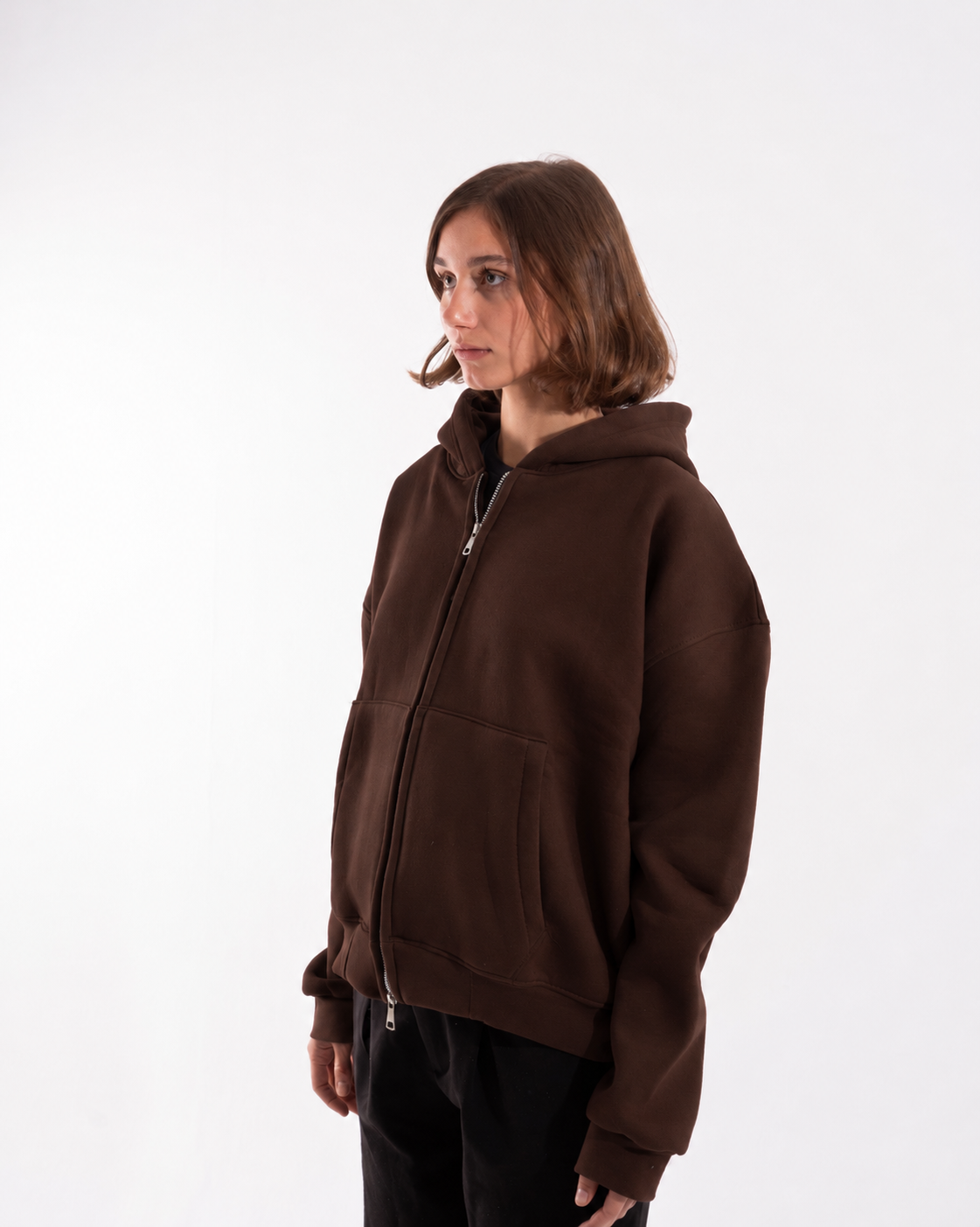 BROWN ZIPUP